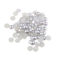 thumbnail image 1 of 500x Half Round Pearl Beads Embellishment for Jewelry Making Craft Grey 8mm, 1 of 7