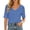 Blue, variant on Swanpen Women's V Neck T Shirts Summer Short Sleeve Spring Going Out Tops Casual Loose Fit Basic Tees Beach Clothes
