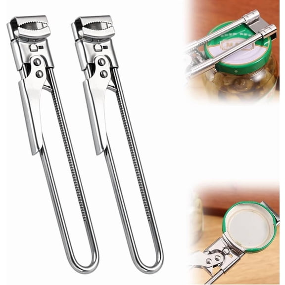 Adjustable Stainless Steel Jar Can Opener for Seniors 2026 Upgraded Easy Grip Bottle Opener Weak Hands Lid Remover Kitchen Tool 2 Pcs