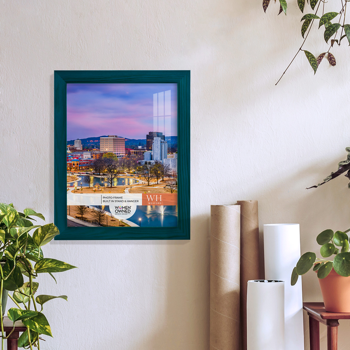 Woodgrain 8 in. x 10 in. Ocean Blue Picture Frame Set (Set of 4)