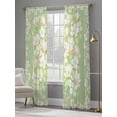 thumbnail image 5 of Spring Floral Sheer Curtains 108 Inches Long 2 Panels Set, Window Sheer Curtains for Living Room/Bedroom, Watercolor Orchid Flowers Leaves Botanical Green Light Filter Rod Pocket Curtain 52''x108''x2, 5 of 8