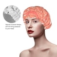 thumbnail image 4 of YFYANG Women's Double Waterproof Shower Cap, Pink Line Cloud Graffiti Reusable Hair Cap for All Hair Styles and Head Sizes, 4 of 9