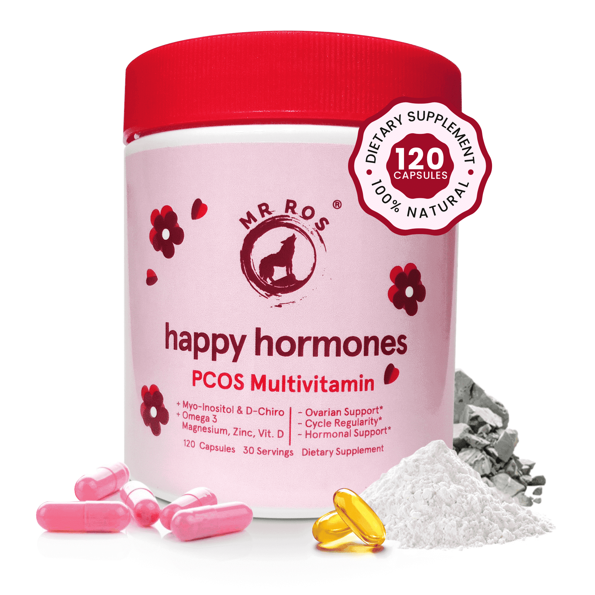 Mr Ros Happy Hormones PCOS Multivitamin Capsules, 120 Count
