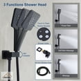 thumbnail image 6 of CASAINC 3-Spray 12 in. Ceiling Mount Dual Shower Heads 2.5 Fixed and Handheld Shower Head in Matte Black (Valve Included), 6 of 10