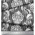 thumbnail image 3 of Soimoi Gray Rayon Fabric Stripe & Vector Design Damask Print Fabric by Yard 58 Inch Wide, 3 of 3