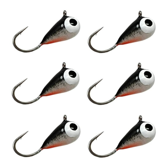 Reaction Tackle Tungsten Ice Jigs - 4mm - Black/White Glow
