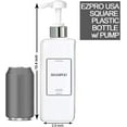 thumbnail image 3 of Empty Shampoo Bottles Square Dispenser Pump Bottle 800 ml 27 oz Waterproof Labels (Shampoo, Conditioner, Body Wash, Face Wash) Gold Black Clear Body, 3 of 6