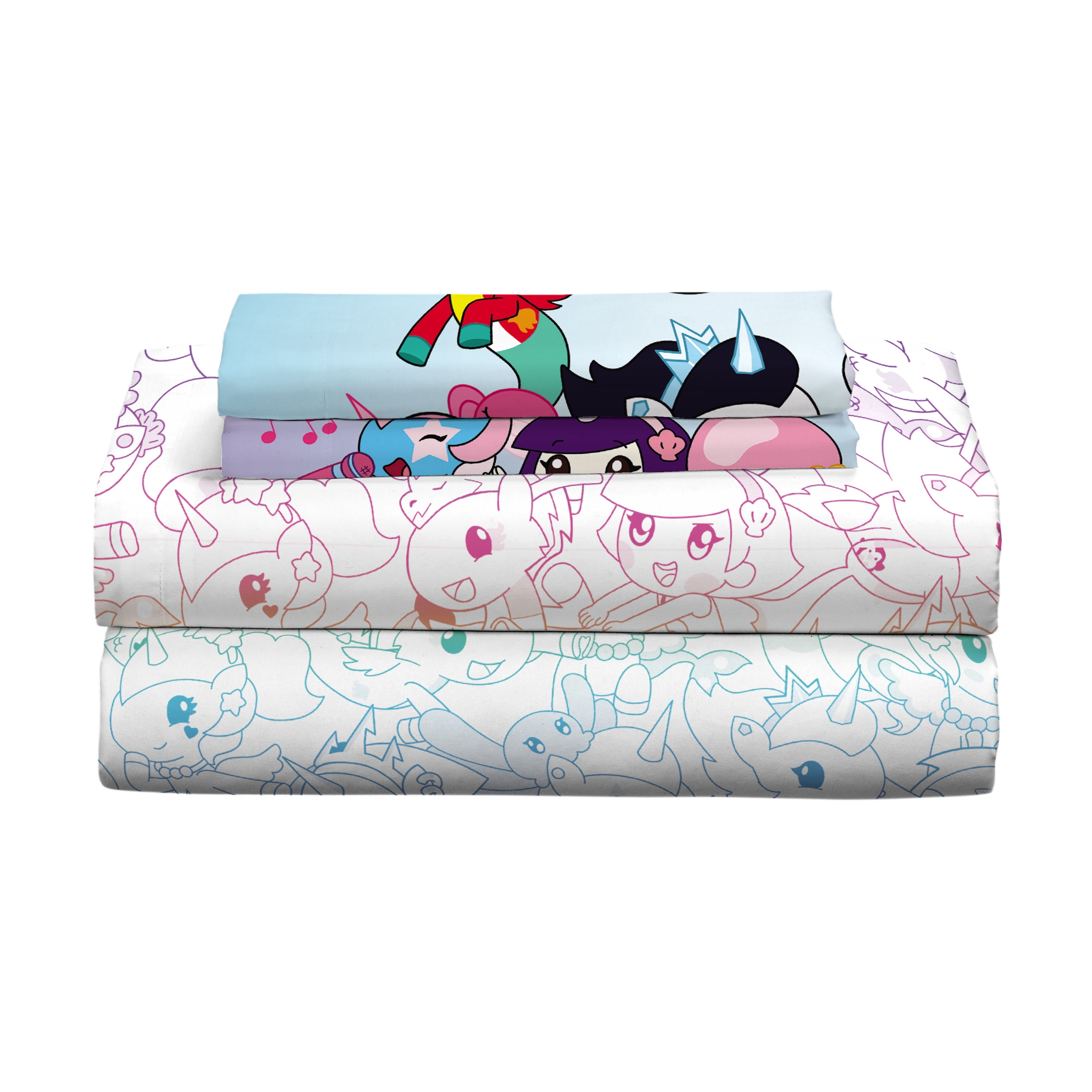 Mermicorno Starfall Kids 4 Piece Rainbow Ombre Sheet Set, Full