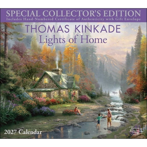 Thomas Kinkade Special Collector's Edition 2027 Deluxe Wall Calendar with Print: Lights of Home, (Paperback)