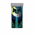 thumbnail image 2 of Outer Space Bedding Set with Sheet & Covers, Alien Santa Claus Hat Kidnaps a Tree with Ornaments Night Airship Print, Printed Bedroom Decor 2 Shams, 4 Sizes, Green Blue, by Ambesonne, 2 of 3