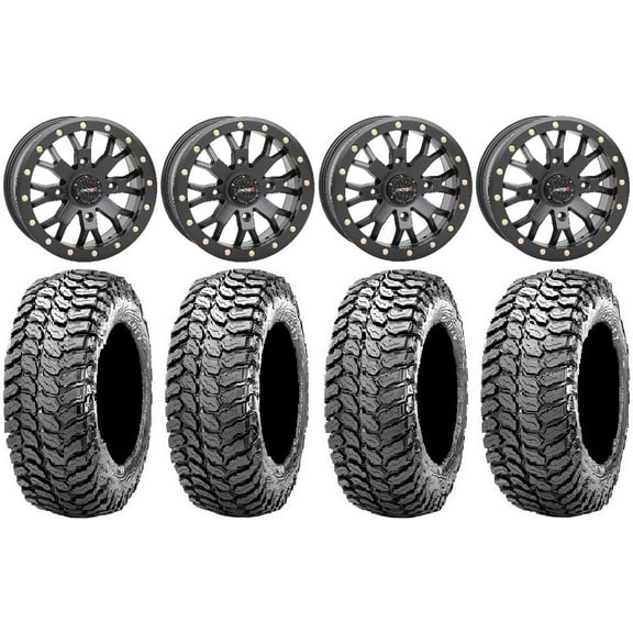 System 3 SB-4 Black (6 1) 15" Wheels 32" Liberty Tires Can-Am Maverick X3 / Honda Pioneer 1000 / Talon