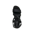 thumbnail image 3 of EASY SPIRIT Womens Black Cushioned Strappy Treasur Round Toe Wedge Sandals Shoes 9 W, 3 of 4