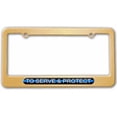 thumbnail image 1 of To Serve And Protect, Thin Blue Line Police License Plate Tag Frame, Multiple Colors, 1 of 1
