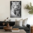 thumbnail image 4 of WFSposter Black and White Tiger Canvas Wall Art Tiger Mom with Cub Picture Wild Animal Painting Modern Artwork for Home Decor, 4 of 7