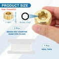 thumbnail image 2 of Uxcell Male Pipe Plug Fitting, Brass Hex Counter Sunk Plug Brass Male Connector Sockets for Closing the End of Pipe 3 1", 2 of 7