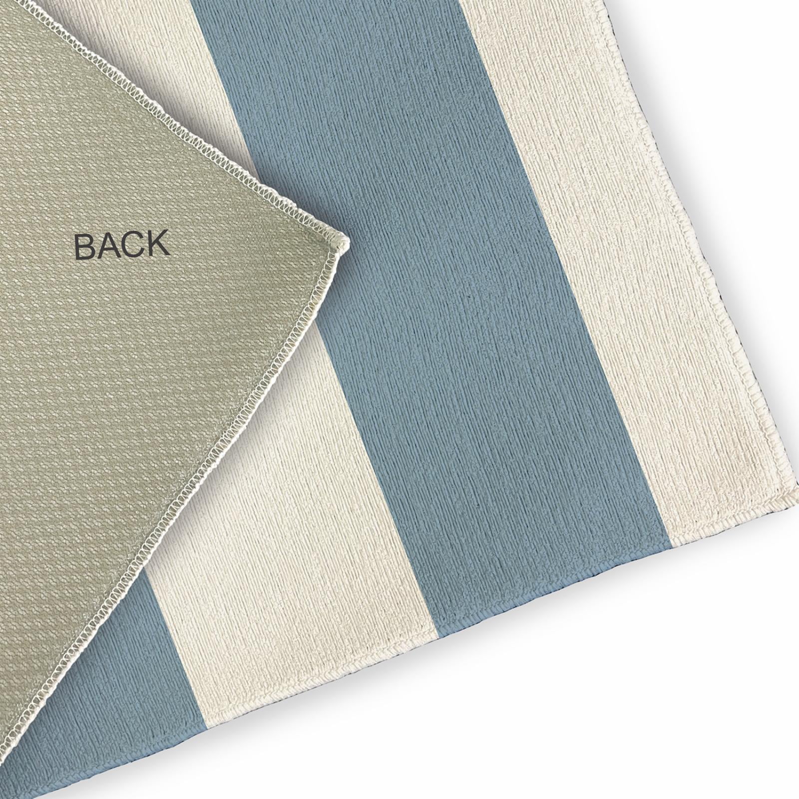 Simply Daisy 5' Round Graduated Stripe Indoor/Outdoor Rug, Shark Blue