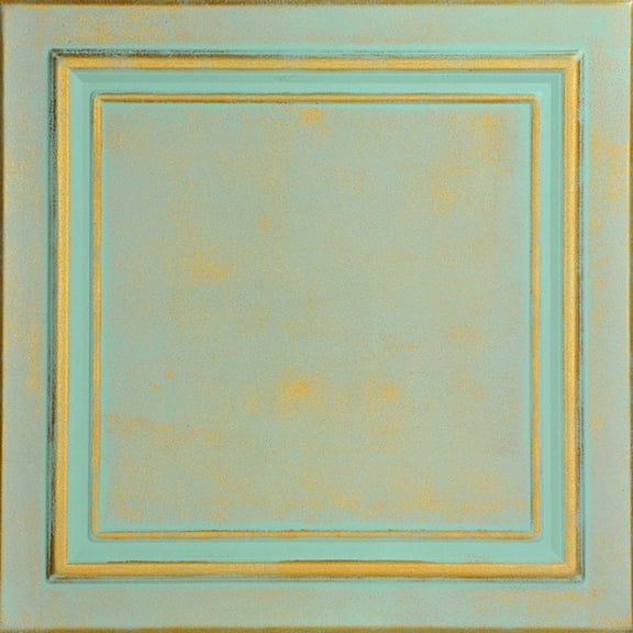 R24-Line Art Foam Glue-up Ceiling Tile in Gold Moss (129.6 Sq.ft / Pack) - 48 Pieces