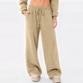 thumbnail image 2 of Nestiefly Wide Leg Sweatpants Women Fleece Sweat Pants Fall Spring Clothes 2026 Baggy Jogger Sweatpant with Pockets Khaki S, 2 of 5