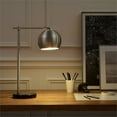 thumbnail image 2 of Posh Living Kendric Table Lamp 5ft Power Cord Marble Stone Base Stainless Steel, 2 of 9