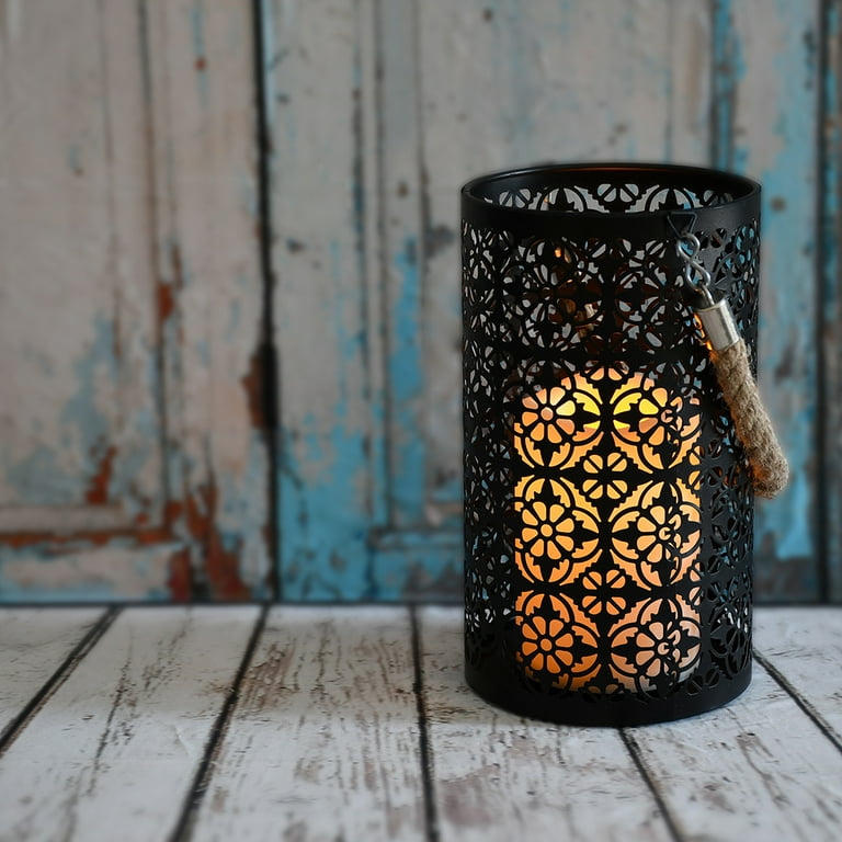 Battery Operated Outdoor Lanterns with LED Candles - LumaBase