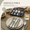 thumbnail image 6 of TINANA 48 PCS Silverware Sets with Organizer, Silver Flatware Set Set for 8, Premium Stainless Steel Cutlery Utensil Set with Steak Knives Forks and Spoons, Dishwasher Safe, 6 of 6