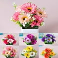 thumbnail image 2 of JINGT Mini Sunset Artificial Flowers Fake Plants In Pot Grass Garden Home Outdoor Decor,Plastic, 2 of 4