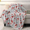 thumbnail image 4 of Valentine''s Day Throw Blankets, Gnome Love Heart Soft Fleece Blanket Decorative for Home Sofa Couch Chair Living Bedroom,40x50 Inches, Grey, 4 of 6