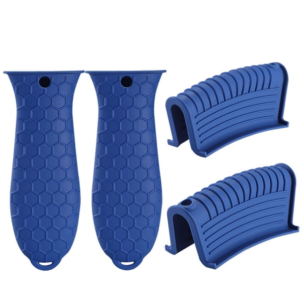 Bewildely 4 unids/set soportes para ollas cubiertas de mango de olla de silicona Anti-escaldado resistente al calor accesorio de cocina para cocinar, azul Type1 NO1 Bewildely HA005331-03