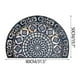 thumbnail image 2 of Felpudo semicircular de estilo bohemio | Felpudo antideslizante de terciopelo de cristal para entrada | Decoración bohemia de 50 x 80 cm para pasillo y puerta, 2 of 5