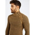 thumbnail image 5 of Chunky Knit Turtleneck Sweater - Brown/Black, 5 of 11