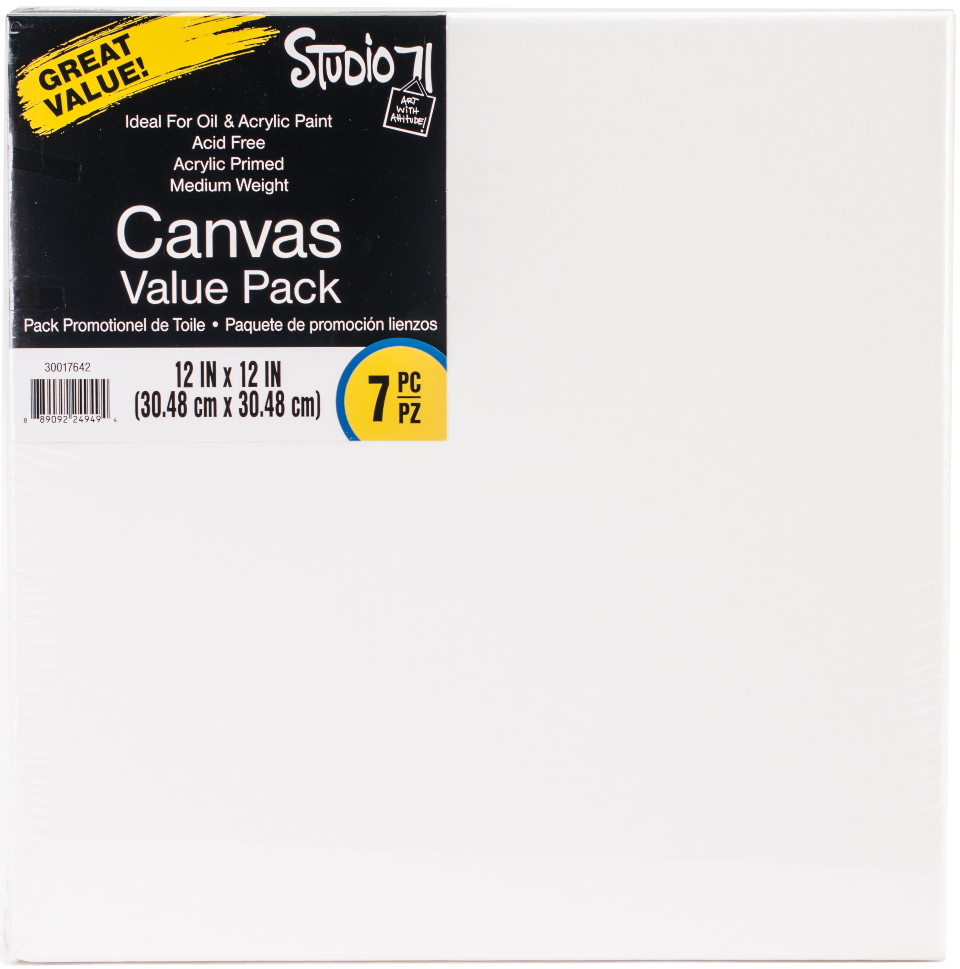 Darice 9 by 12 inch 5 Piece Canvas Panels Value Pack,