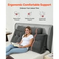 thumbnail image 4 of KFFKFF Queen Size Wedge Pillow with Side Pockets and Adjustable Headrests, Washable Flannel Cover, Ideal for Reading, Gaming, Relaxing, and Working in Bed, Grey, 4 of 9