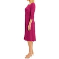 thumbnail image 4 of Nlife Women 3/4 Sleeve Round Neck Swing Midi Dress, 4 of 7