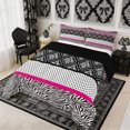 thumbnail image 3 of Manfei Vintage Zebra Print King Size Comforter Sets 3pcs,Boho Damask Dots Comforters King Size,1 Comforter and 2 Pillowcases,Reversible, 3 of 6
