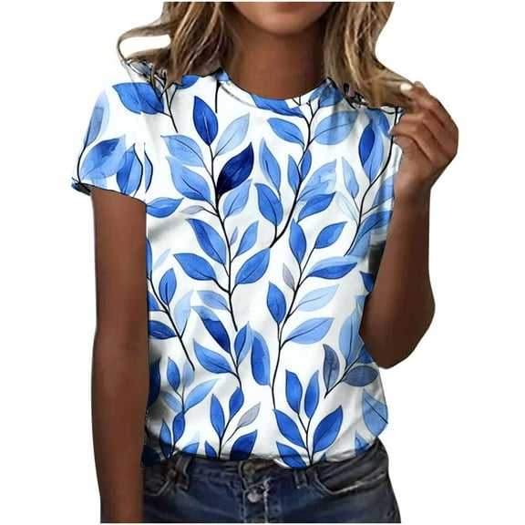 Drses‌ ‌‌‌‌‌‌‌‌‌‌‌‌‌‌‌‌‌‌‌‌‌‌‌‌‌‌‌Fashion Women's Floral Graphic Crewneck Tee | Boho Printed Short Sleeve Top for Summer Casual & Western Outfits‌