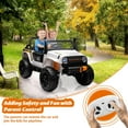 thumbnail image 5 of Jojoka Upgraded 24V Ride on Truck Car for Kids, Battery Powered 4*55W Motor Electric Toys with Remote Control, 2 Seatl, Spring Suspension, Bluetooth, 3 Speeds (3-7 MPH) for 3-8 Years Old (White), 5 of 8