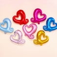 thumbnail image 2 of GOOHOCHY Kit de 10 globos de 18 pulgadas para San Valentín, con borlas de papel, decoración en forma de corazón, de aluminio, para bodas y fiestas (rosa), 2 of 8