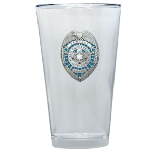 Law Enforcement Colored Logo Pint Glass by Heritage Metalworks