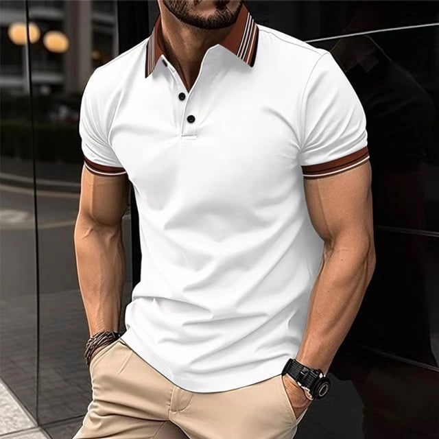 Chemise de Sport à Manches Courtes à Col Rabattu pour Hommes