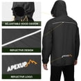 thumbnail image 4 of APEXUP Packable Rain Jacket, Waterproof Lightweight Hooded Raincoat with Reflective, 3X-Large, 4 of 7