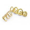 thumbnail image 4 of Copper Open Face Caps Grills 4 Fang Grill Set Costume Jewelry - Gold, 4 of 6