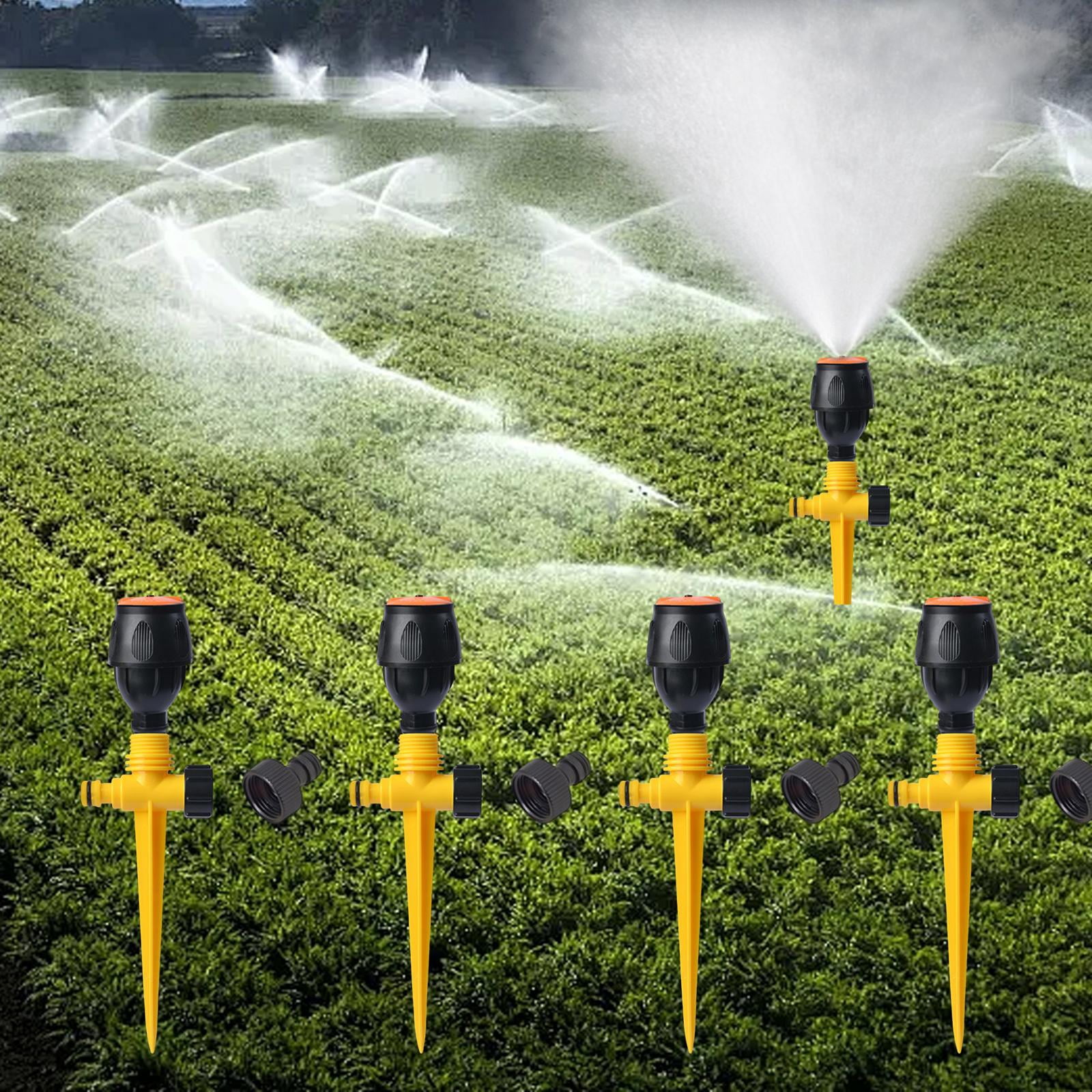 Bothyi 4x Rotating Garden Sprinklers Lawn Sprinklers Gardening Tools Versatile Supplies Yellow