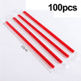 thumbnail image 2 of 100pcs Jumbo Smoothie Heart shaped Pink Disposable Drinking straws Individually Wrapped plastic straws Party Supplies Birthday Party for Kids Bridal Shower Wedding Valentine's Day, 2 of 5