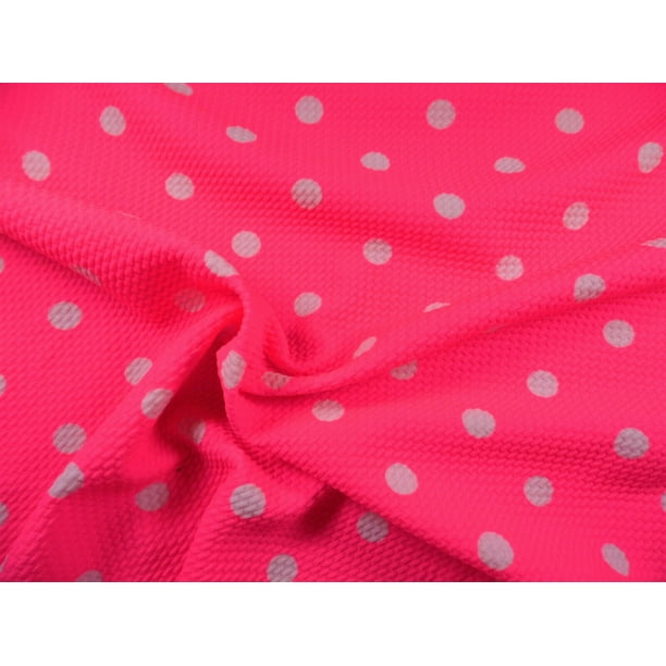 Bullet Printed Liverpool Textured Fabric Stretch Neon Pink Ivory Polka Dot P40 Yard Walmart Com Walmart Com