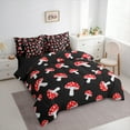 thumbnail image 4 of Manfei Mushroom 7 Pieces Bedding Comforter Set,Rustic Flower Floral Full Bedding Set,Red Black Fitted Sheet Flat Sheet For Girl Kids,Super Cozy Room Decor Reversible, 4 of 9