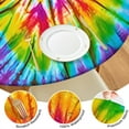 thumbnail image 4 of Colorful Tie Dye Pattern Round Fitted Tablecloth with Elastic Edge,Dining Table Cover Waterproof,Outdoor Round Tablecloth for Camping,Dining,Indoor and Outdoor, 4 of 7