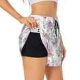 thumbnail image 3 of Lsque Rose Flower B Printed Women's Running Shorts with Liner Pockets,Elastic Quick Dry Workout Athletic Gym Yoga Shorts,Womens High Waist Shorts-Small, 3 of 9
