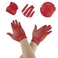 thumbnail image 2 of Unique Bargains 1 Pair Sunblock Mittens Hollow Fishing Net Sun Block Driving Gloves for Women Red, 2 of 5