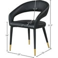 thumbnail image 3 of Meridian Furniture Destiny Black Vegan Leather Dining Chair, 3 of 8