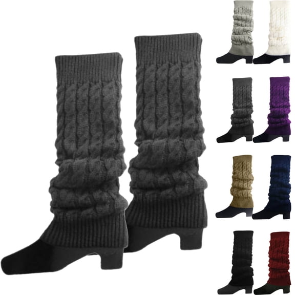 Cyglowse Knit Winter Thermal Warm Leg Warmers-Long Socks Boot Cuffs Topper Legging Pads For Women Lady Girls Best Xmas Gift 1 Pair